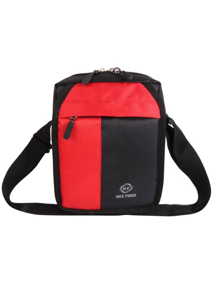    			Nice Purse Red Colorblocked Messenger Bag