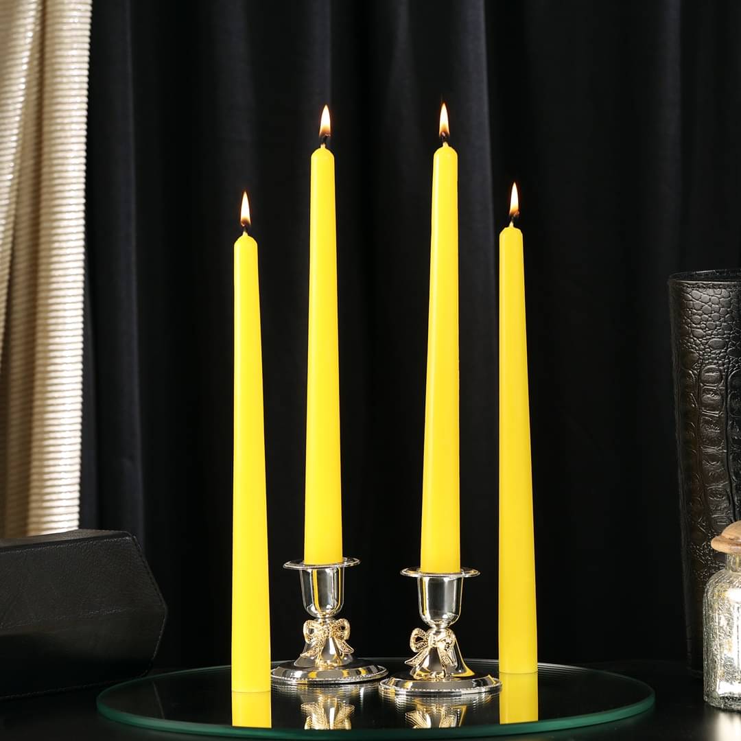     			Parkash Candles Yellow Unscented Pillar Candle 25 cm ( Pack of 4 )