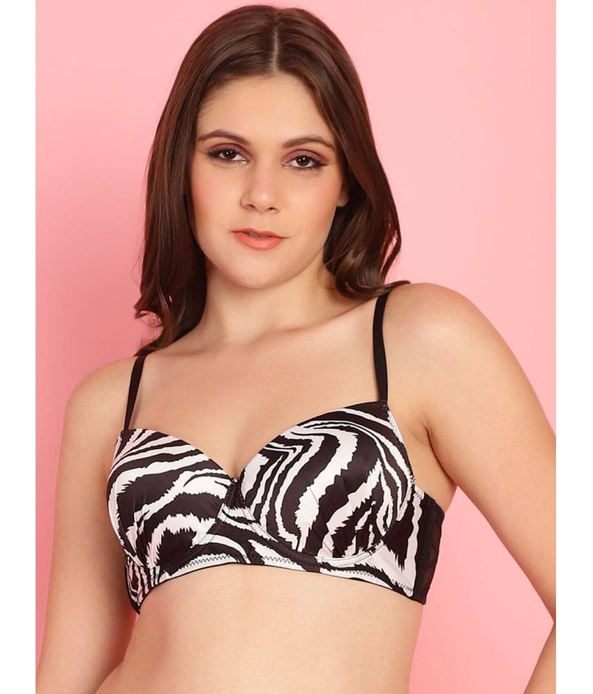 PrettyCat Polyester Lightly Padded Women's T-Shirt Bra ( Multicolor ) PC-BR-7023-BLK-ZBR PrettyCat Polyester Lightly Padded Women's T-Shirt Bra ( Multicolor ) PC-BR-7023-BLK-ZBR