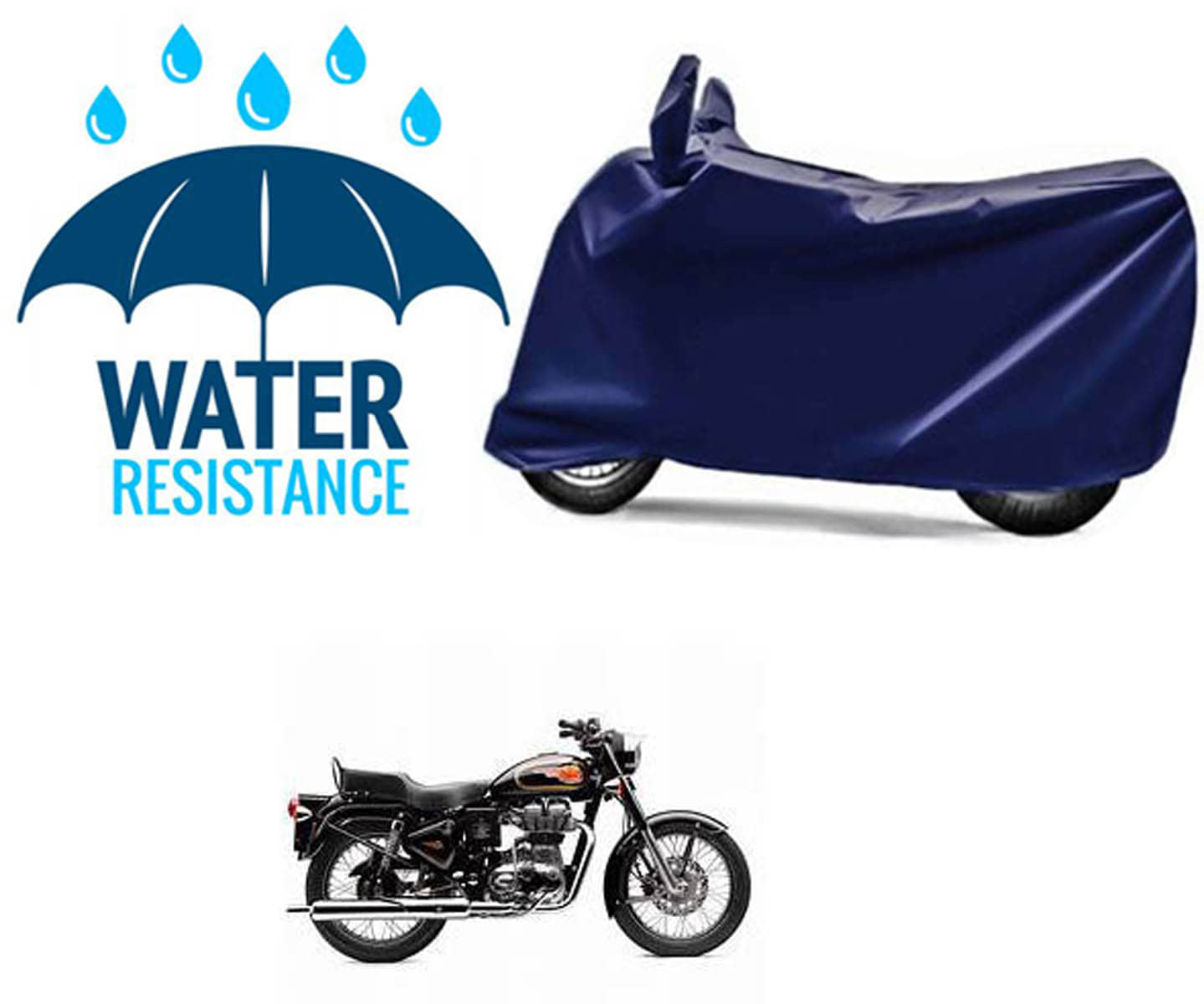 RONISH Bike Body Cover for Royal Enfield Bullet 500 ( Pack of 1 ) , Blue
