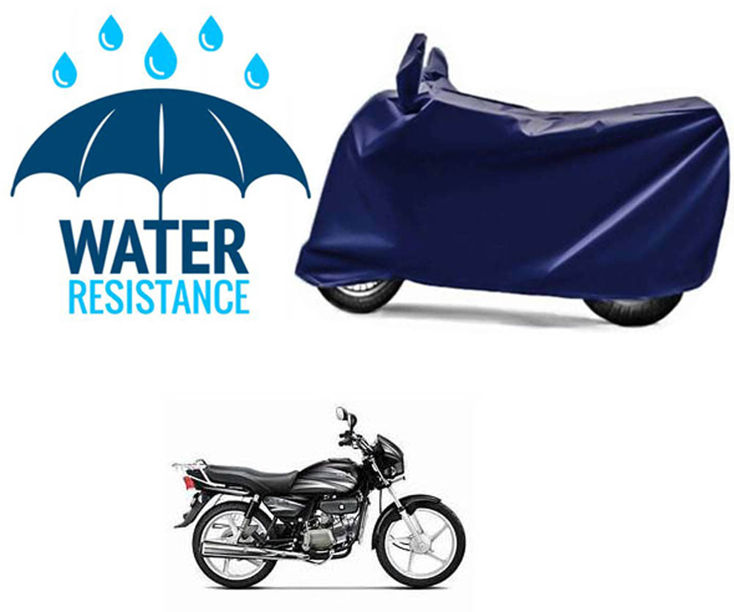 RONISH Bike Body Cover for Hero Splendor Plus ( Pack of 1 ) , Blue