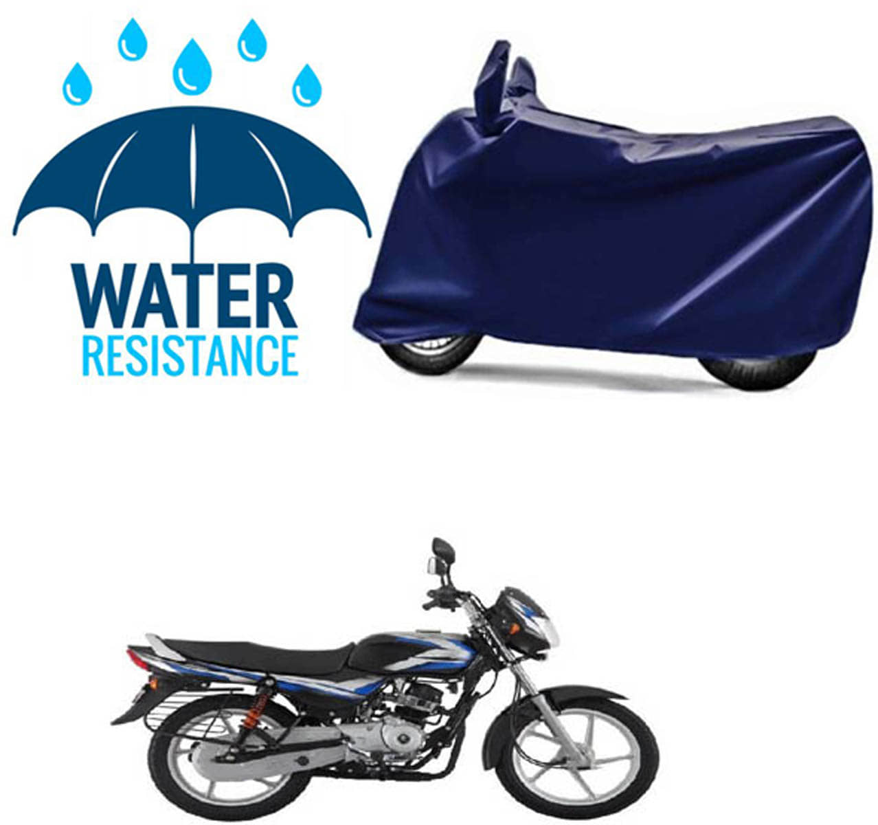 RONISH Bike Body Cover for Bajaj CT 100 ( Pack of 1 ) , Blue
