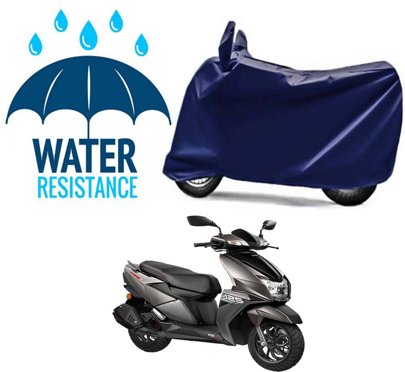     			RONISH Bike Body Cover for TVS Ntorq 125 ( Pack of 1 ) , Blue