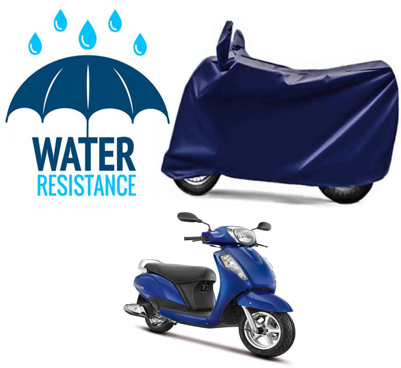 RONISH Bike Body Cover for Suzuki Access 125 ( Pack of 1 ) , Blue