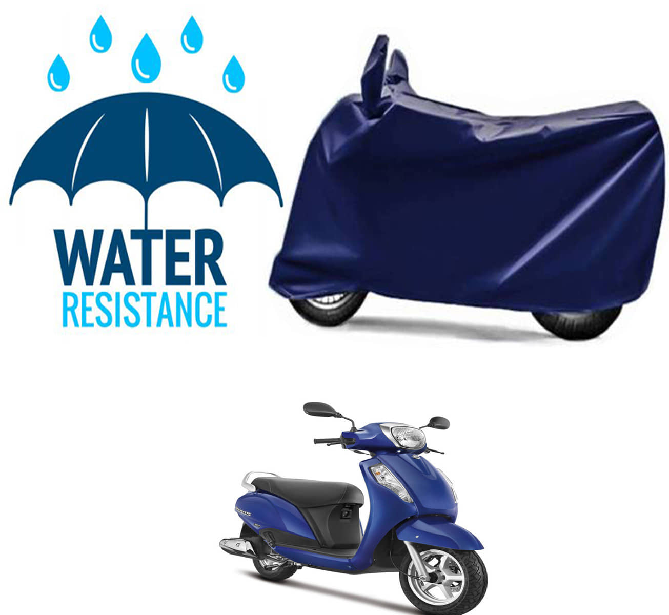 RONISH Bike Body Cover for Suzuki Access 125 ( Pack of 1 ) , Blue