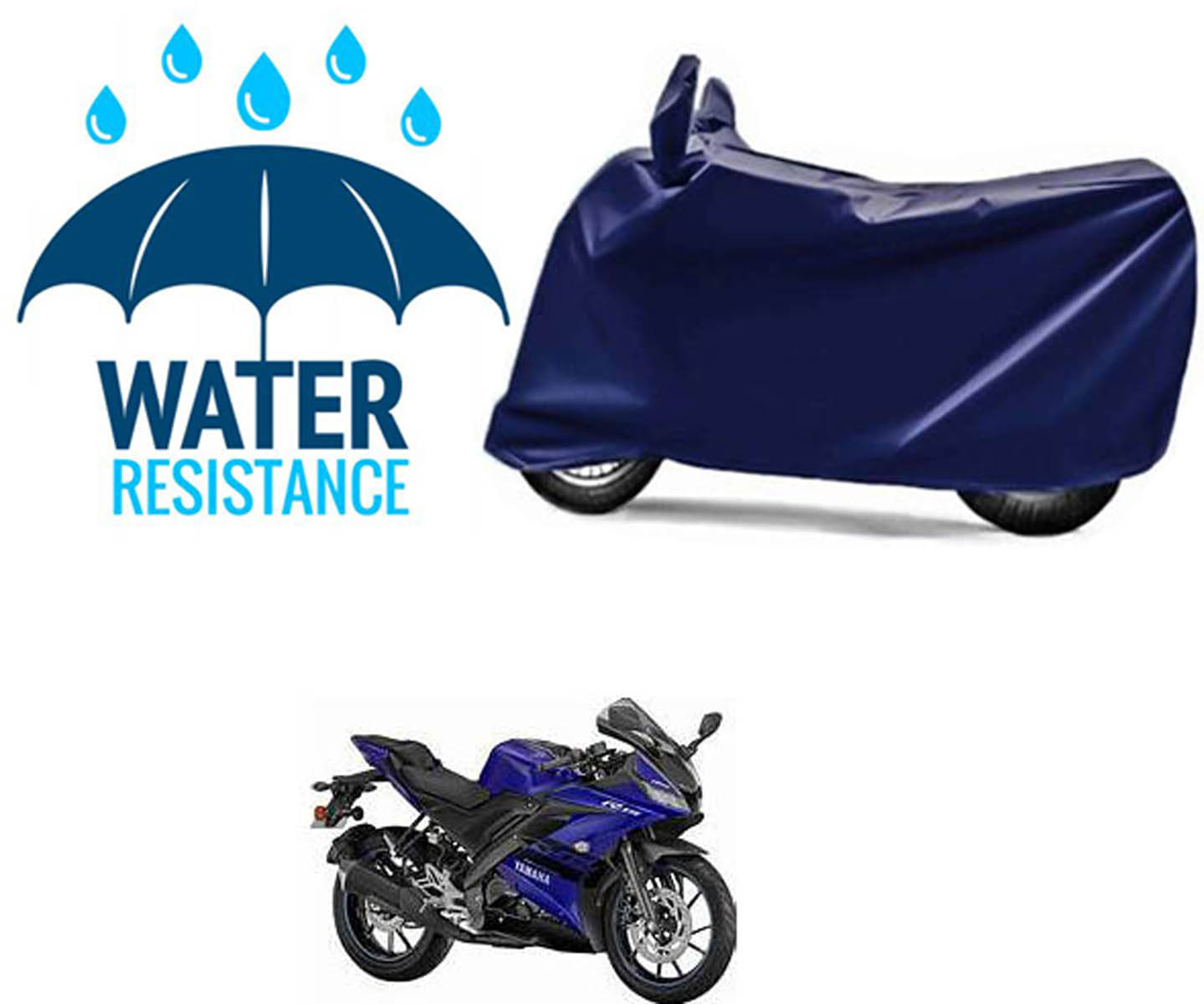RONISH Bike Body Cover for Yamaha R15 ( Pack of 1 ) , Blue RONISH Bike Body Cover for Yamaha R15 ( Pack of 1 ) , Blue