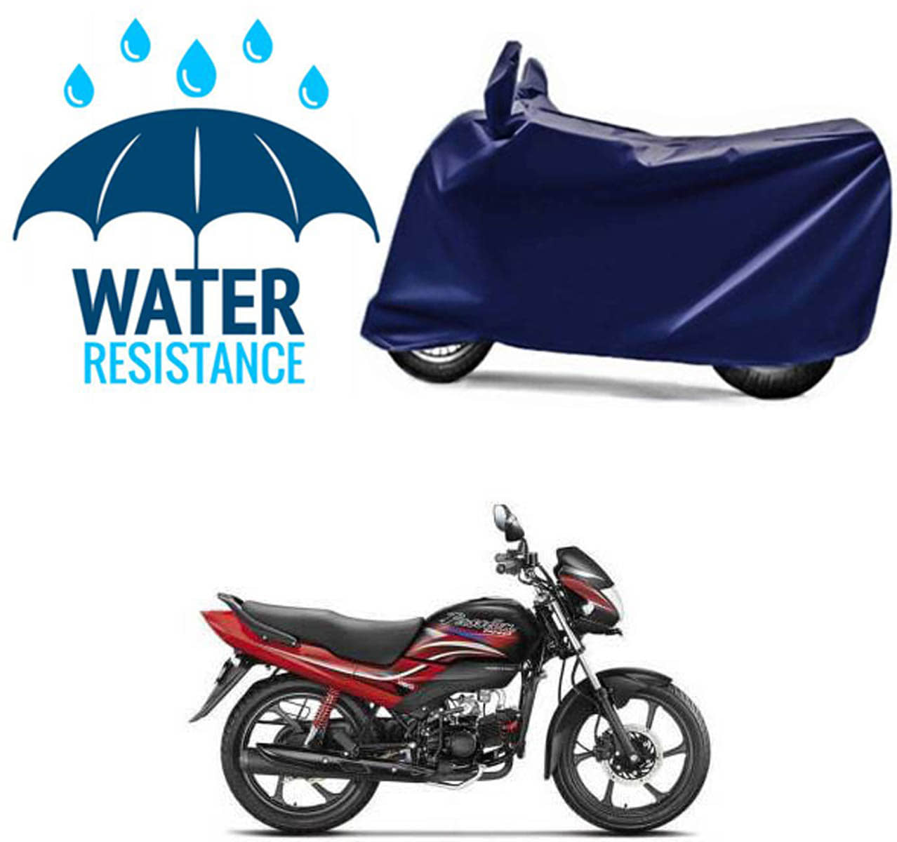 RONISH Bike Body Cover for Hero Passion Pro ( Pack of 1 ) , Blue