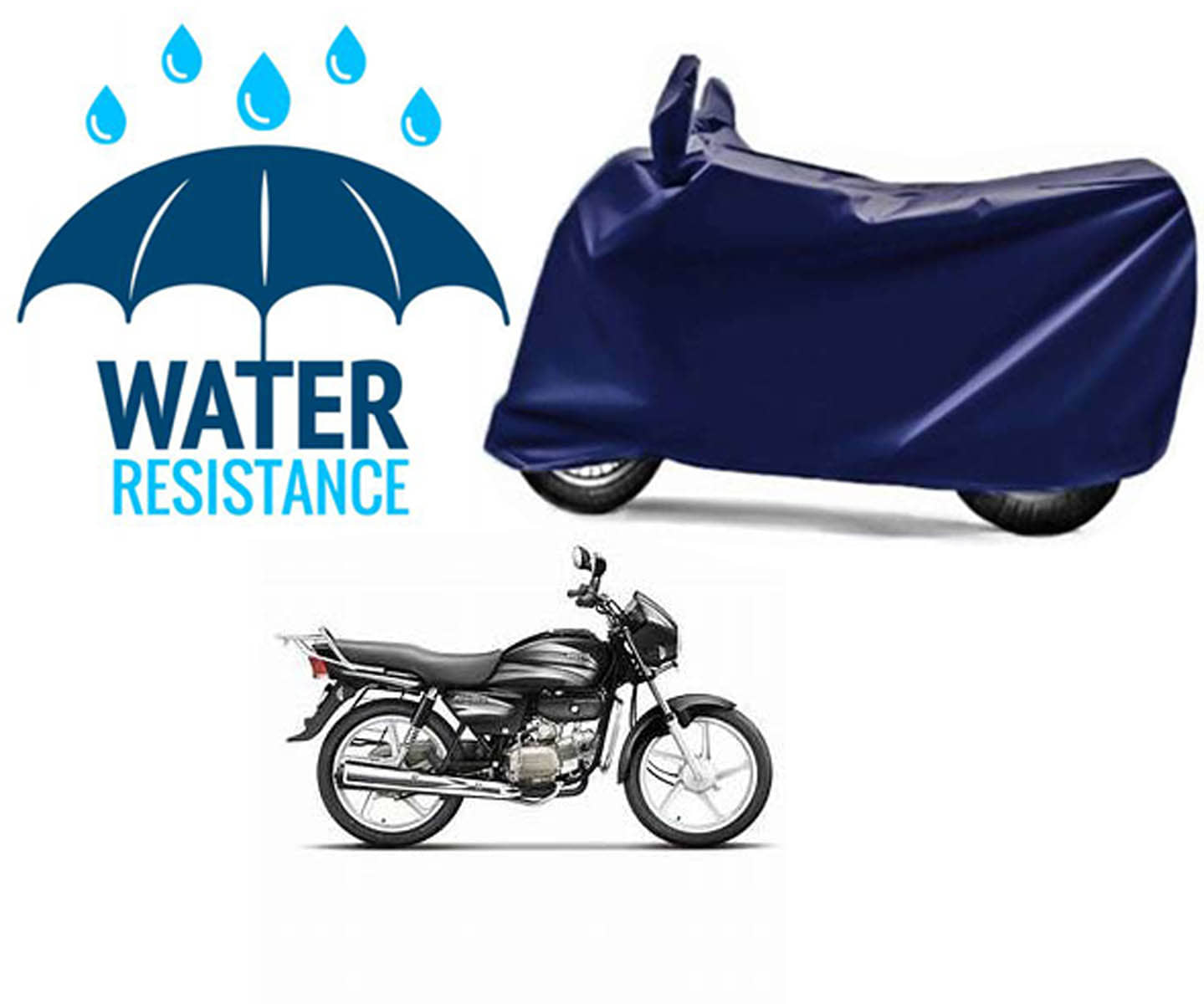 RONISH Bike Body Cover for Hero Splendor ( Pack of 1 ) , Blue