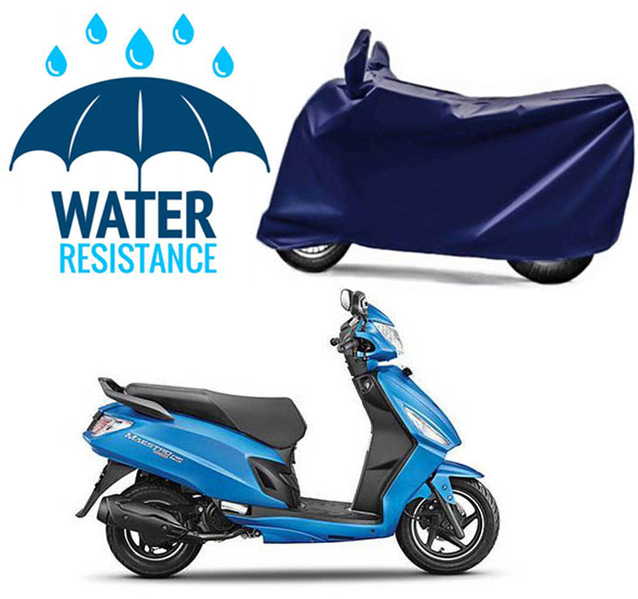 RONISH Bike Body Cover for Hero Maestro ( Pack of 1 ) , Blue