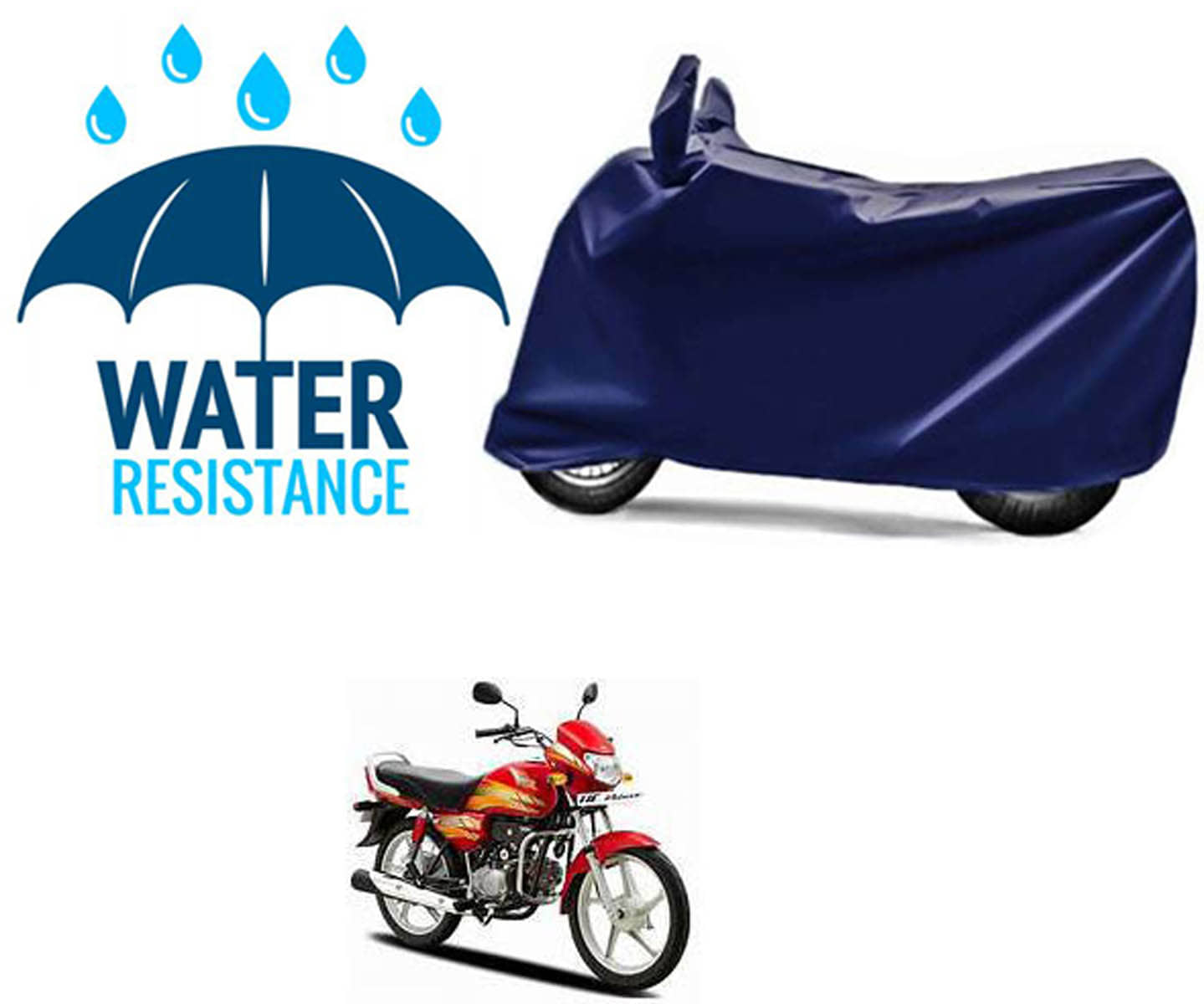 RONISH Bike Body Cover for Hero CD deluxe ( Pack of 1 ) , Blue