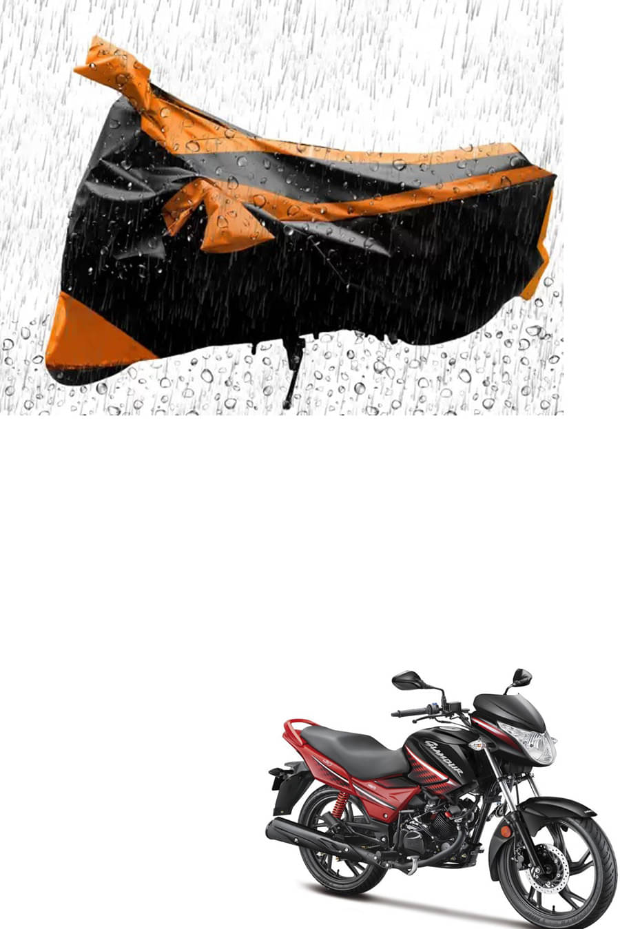     			RONISH Bike Body Cover for Hero Glamour i3s ( Pack of 1 ) , Orange