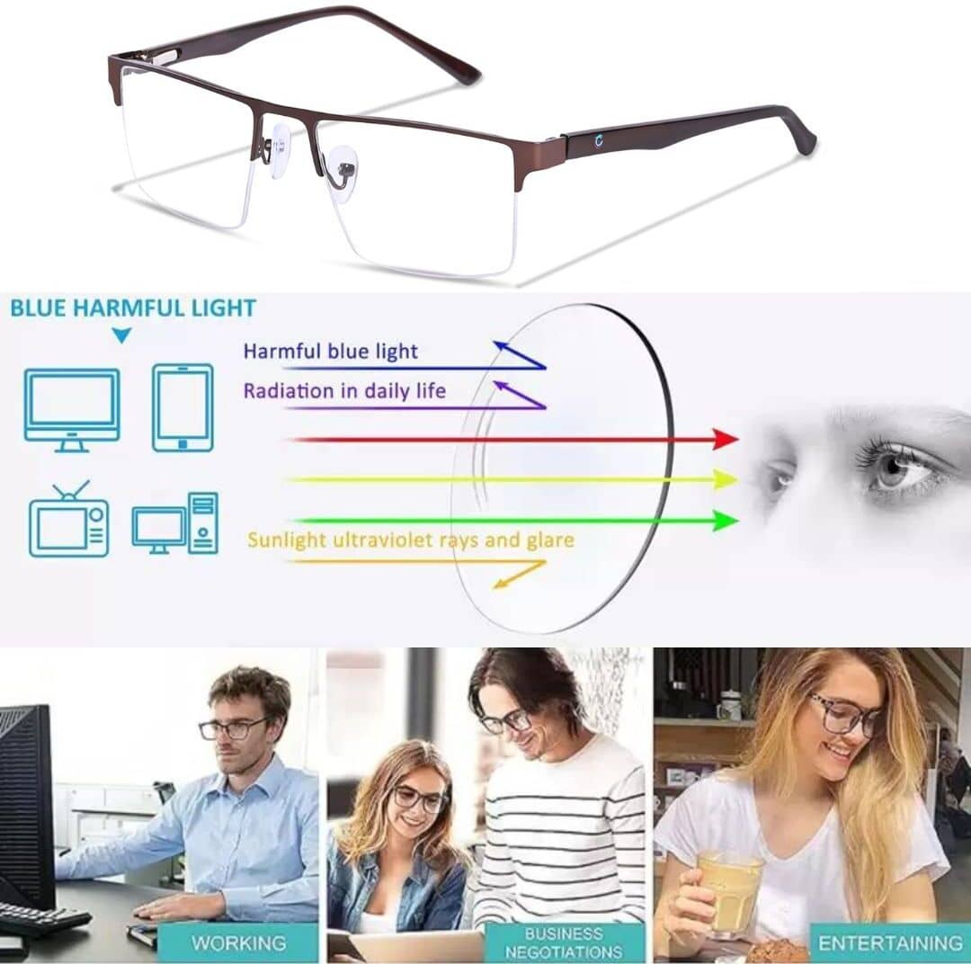 Redex Rectangle Half Rim Reading Glasses