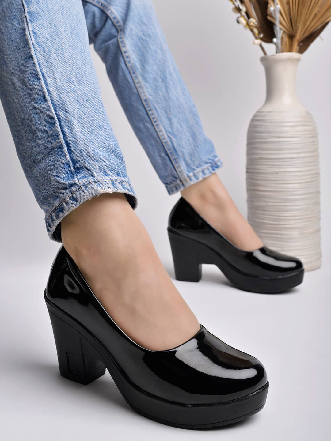 Shoetopia Black Women's Slip On Heels - Heels | Buy online on ZillyBuy