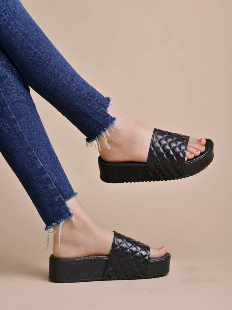 Shoetopia Black Women's Slip On Heels     			Shoetopia Black Women's Slip On Heels