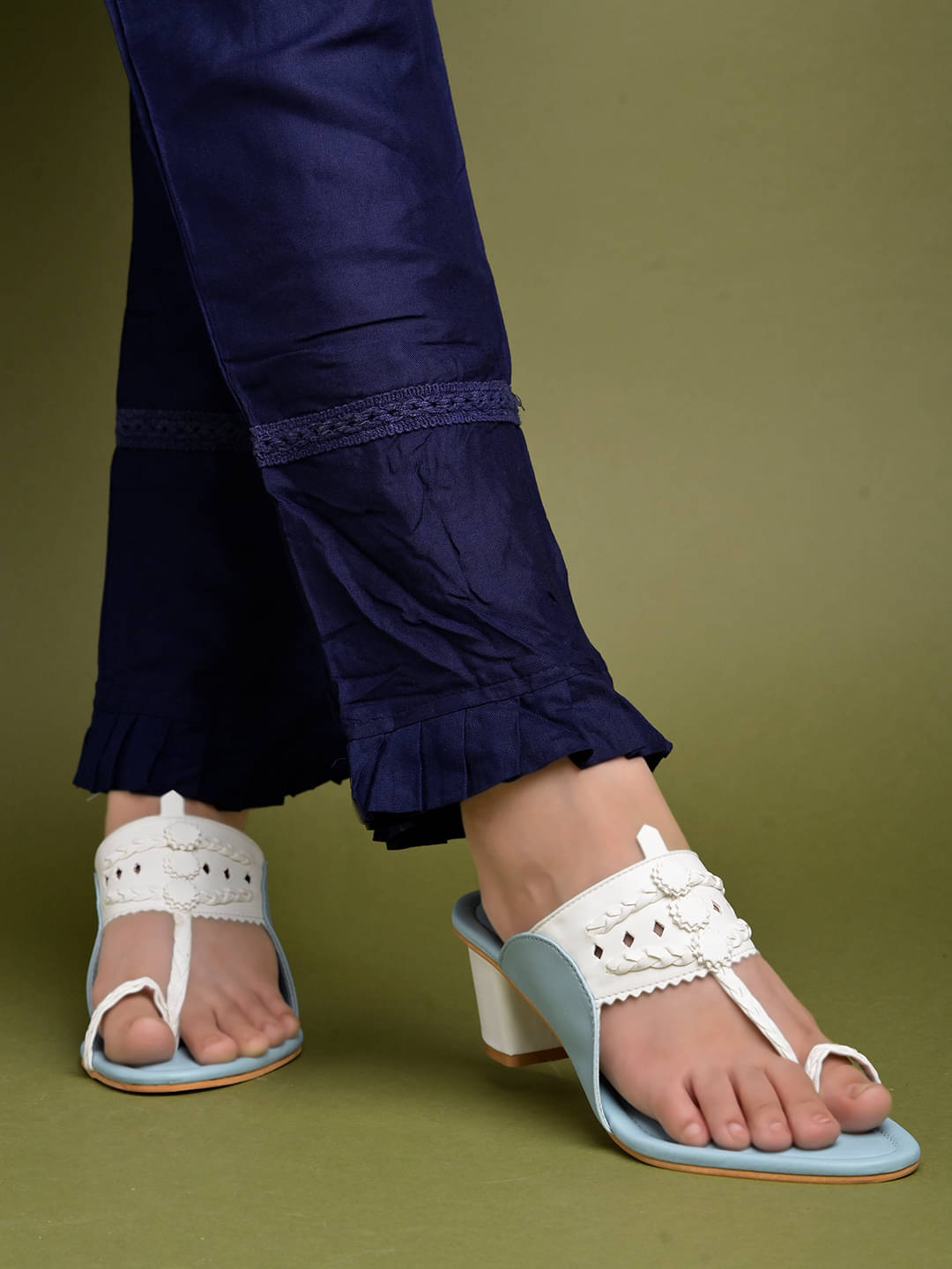     			Shoetopia Blue Women's Slip On Heels