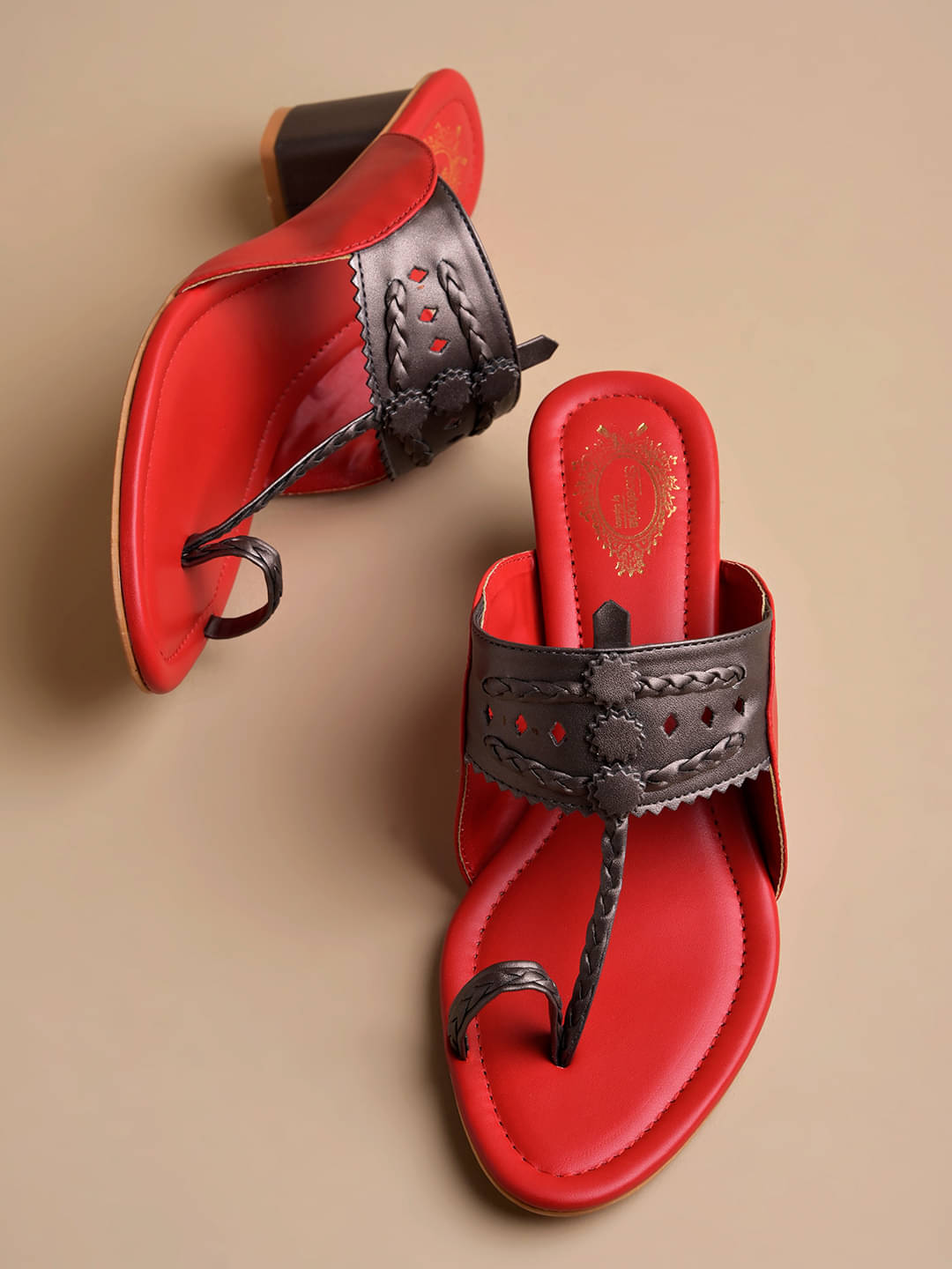     			Shoetopia Red Women's Slip On Heels