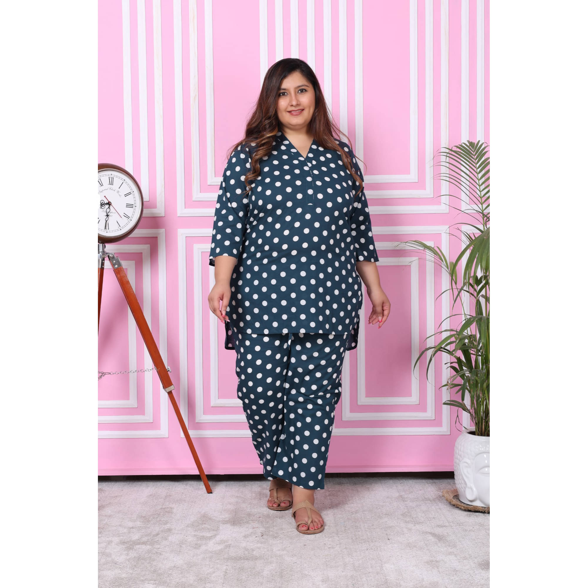     			Swasti Women Printed Tunic With Palazzos Co-Ord Set ( Blue )