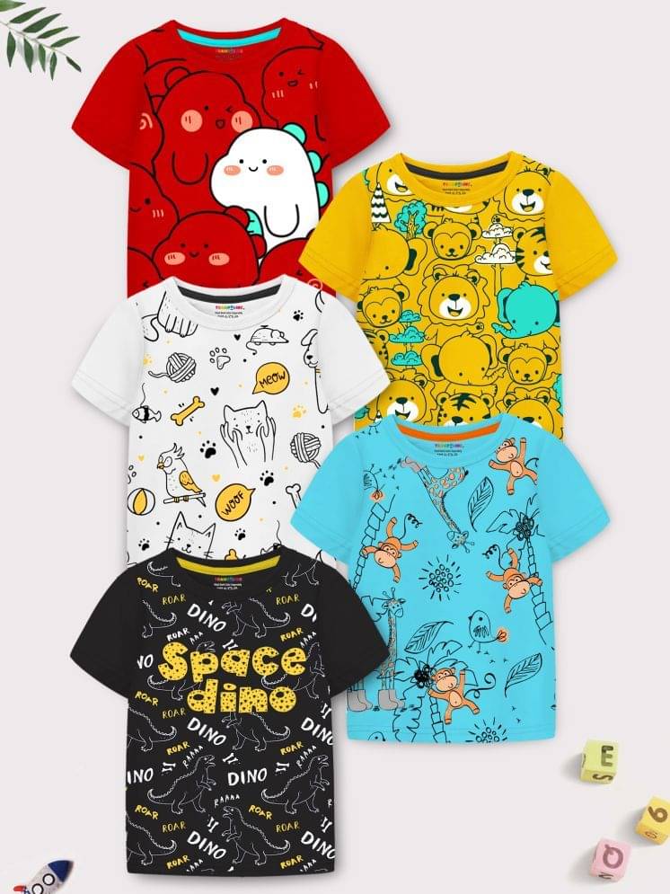    			Trampoline Pack of 3 Boys Cotton Blend T-Shirt ( Multicolor )
