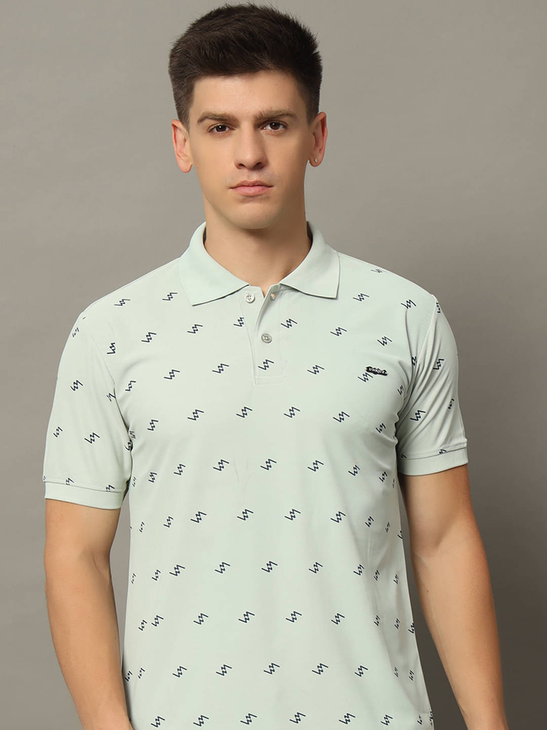 WESTMAN Pack of 1 Cotton Blend Regular Fit Printed Half Sleeves Men's Polo T Shirt ( Sea Green ) WESTMAN Pack of 1 Cotton Blend Regular Fit Printed Half Sleeves Men's Polo T Shirt ( Sea Green )