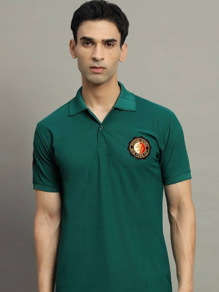 WESTMAN Pack of 1 Cotton Blend Regular Fit Embroidered Half Sleeves Men's Polo T Shirt ( Dark Green ) WESTMAN Pack of 1 Cotton Blend Regular Fit Embroidered Half Sleeves Men's Polo T Shirt ( Dark Green )