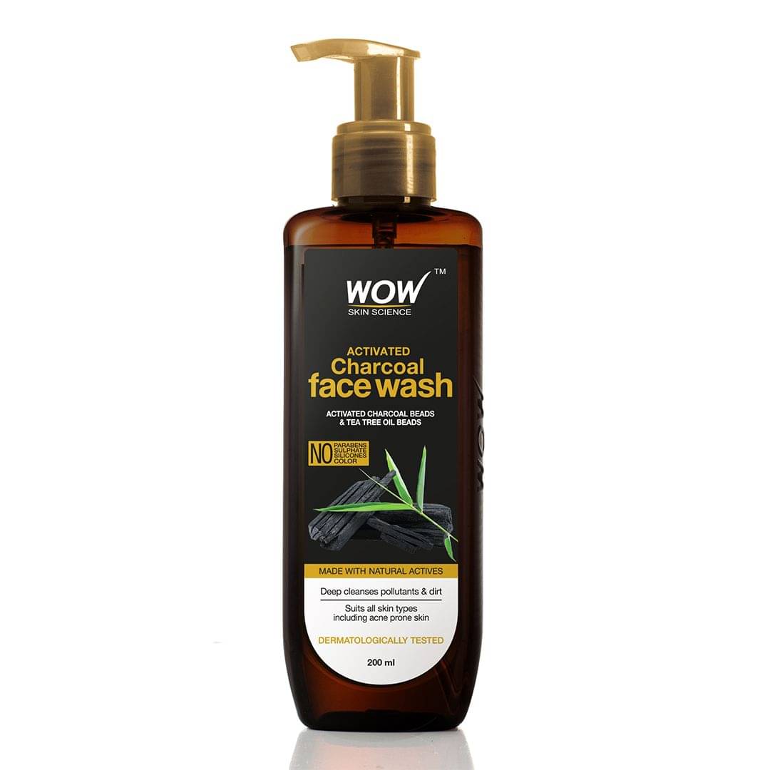 WOW Skin Science Activated Charcoal Face Wash - Removes Pollutants & Dirt - No Parabens, Sulphate, Silicones & Color - 200mL WOW Skin Science Activated Charcoal Face Wash - Removes Pollutants & Dirt - No Parabens, Sulphate, Silicones & Color - 200mL