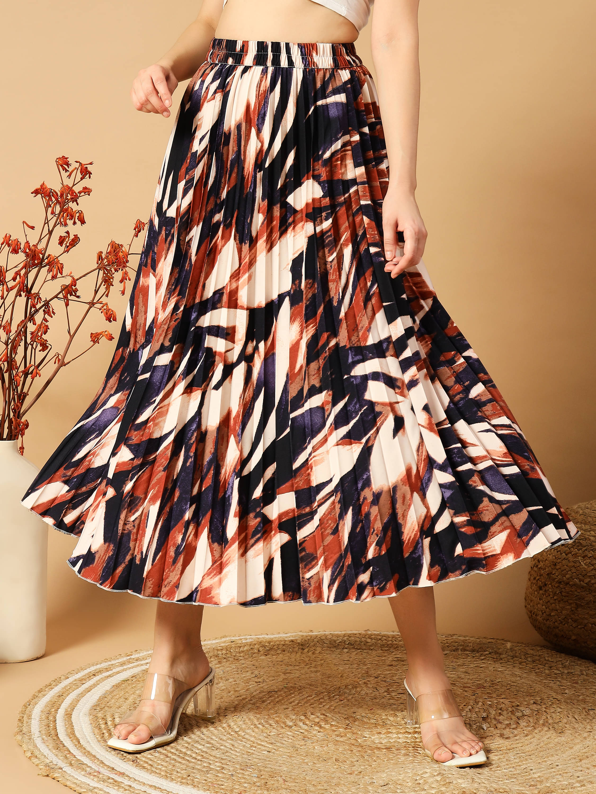     			ZWERLON Purple Crepe Women's Flared Skirt ( Pack of 1 )