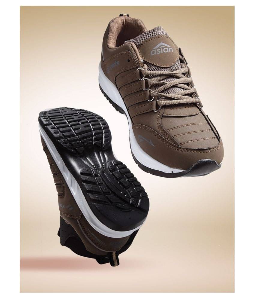     			ASIAN COSKO Brown Men's Sports Running Shoes
