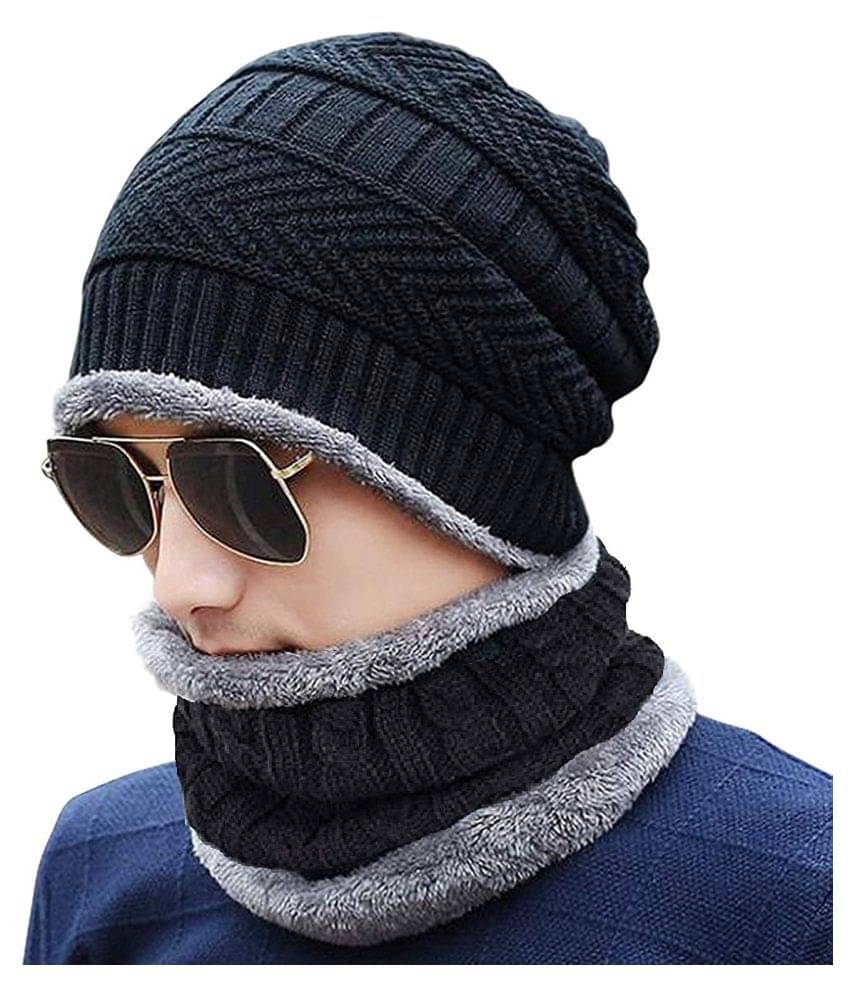 ATIPRIYA Black Woollen Women's Cap ( Pack of 1 ) ATIPRIYA Black Woollen Women's Cap ( Pack of 1 )