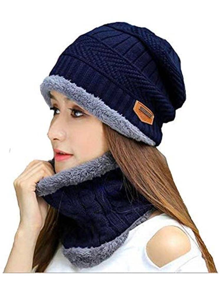 ATIPRIYA Blue Woollen Women's Cap ( Pack of 1 ) ATIPRIYA Blue Woollen Women's Cap ( Pack of 1 )