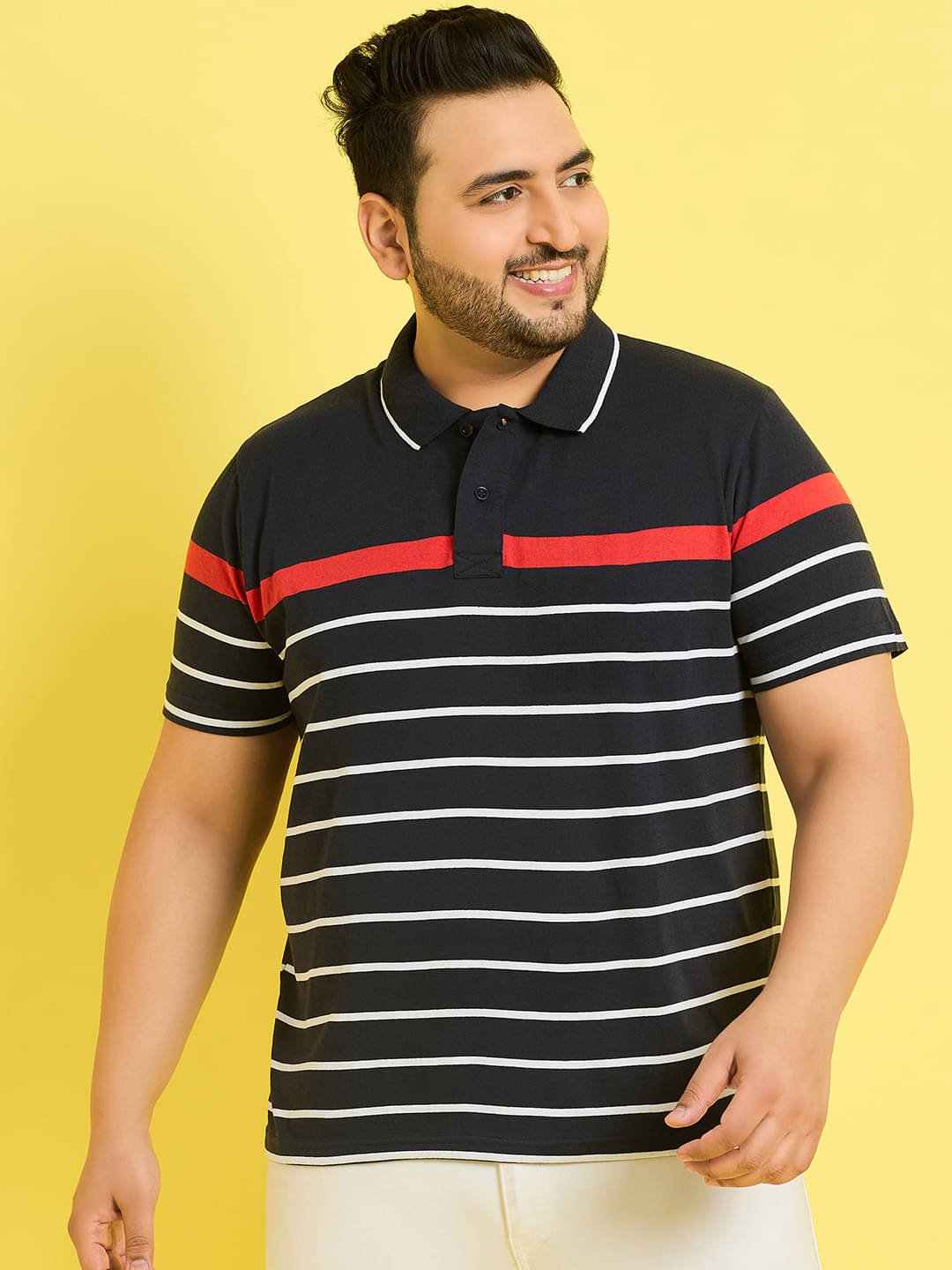     			AUSTIVO Pack of 1 Cotton Blend Regular Fit Striped Half Sleeves Men's Polo T Shirt ( Multicolor )