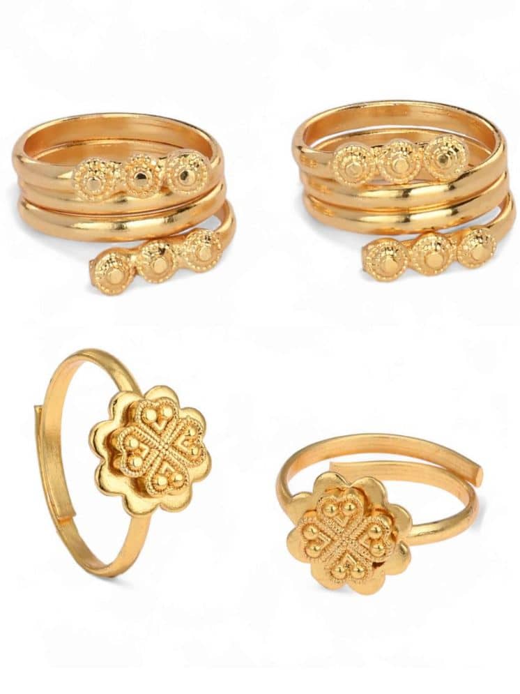 AanyaCentric Gold Toe Rings ( Pack of 2 ) - Anklets | Buy online on ZillyBuy