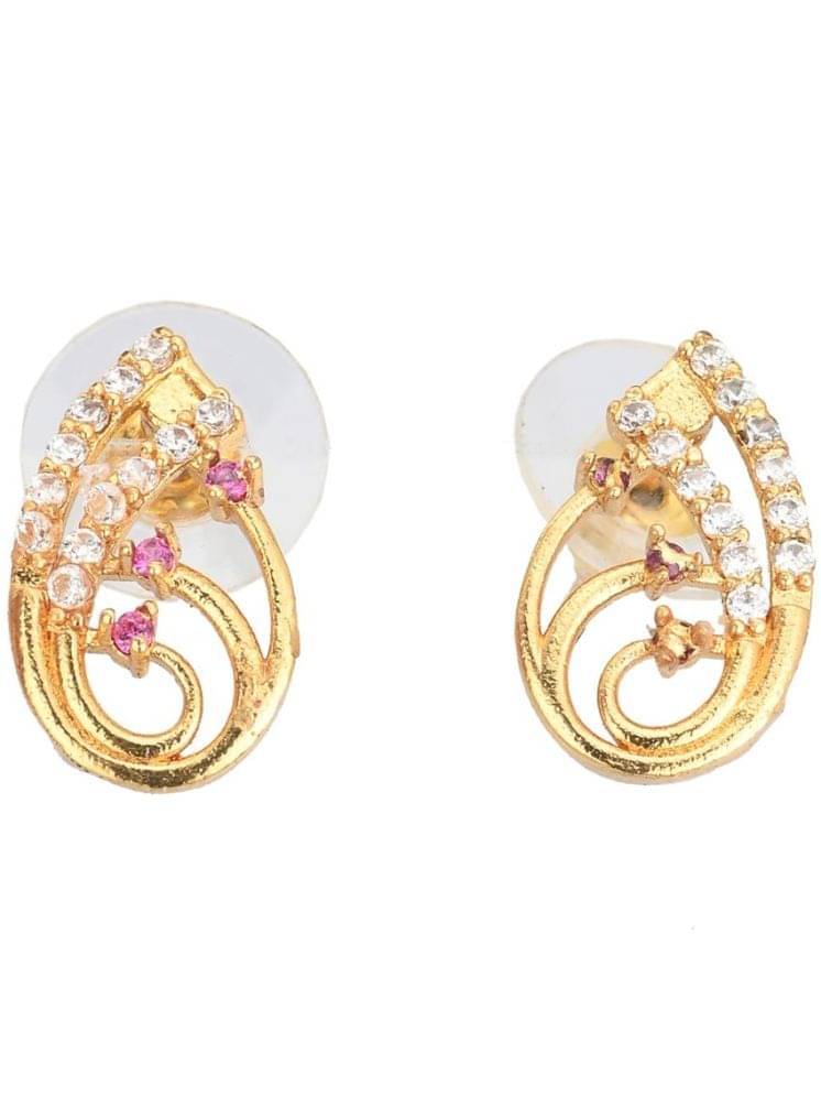     			AanyaCentric Golden Stud Earrings ( Pack of 1 )