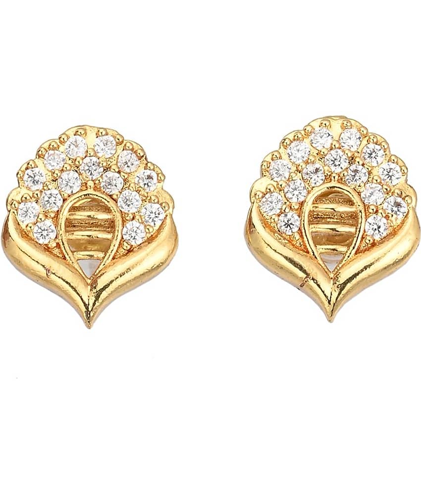 AanyaCentric Golden Stud Earrings ( Pack of 1 ) - Earrings | Buy online on ZillyBuy