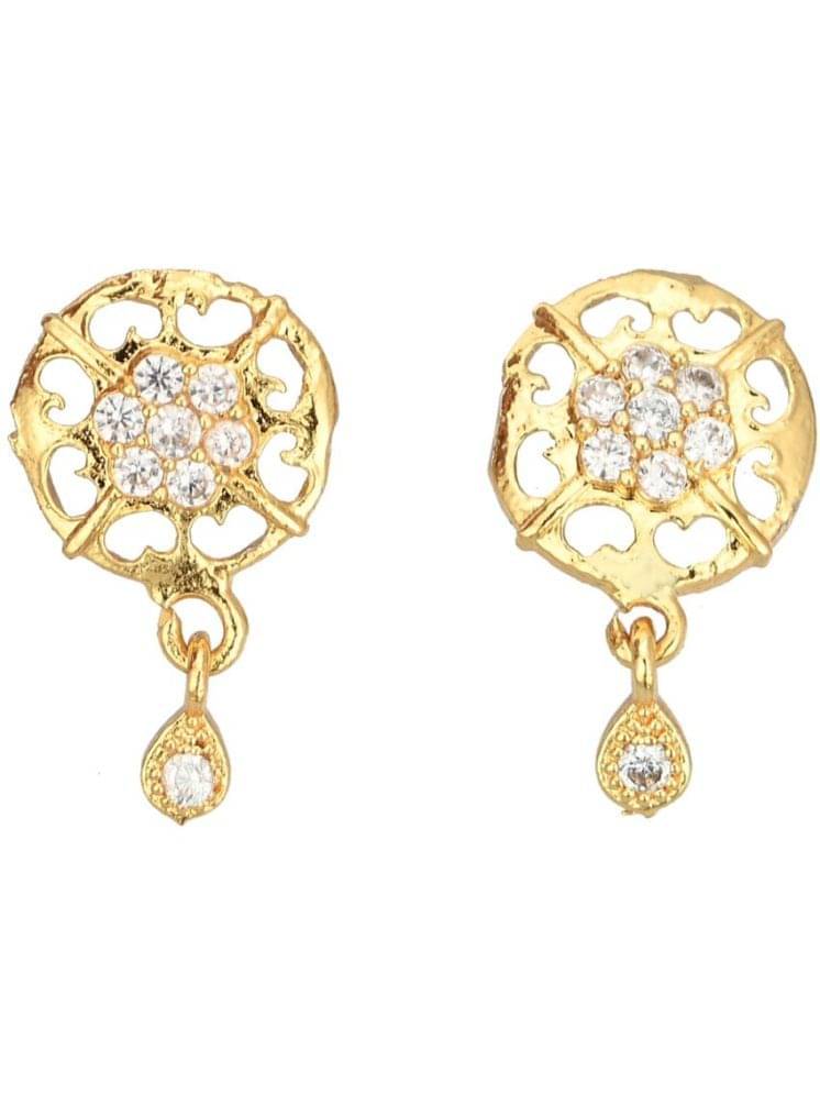    			AanyaCentric Golden Stud Earrings ( Pack of 1 )