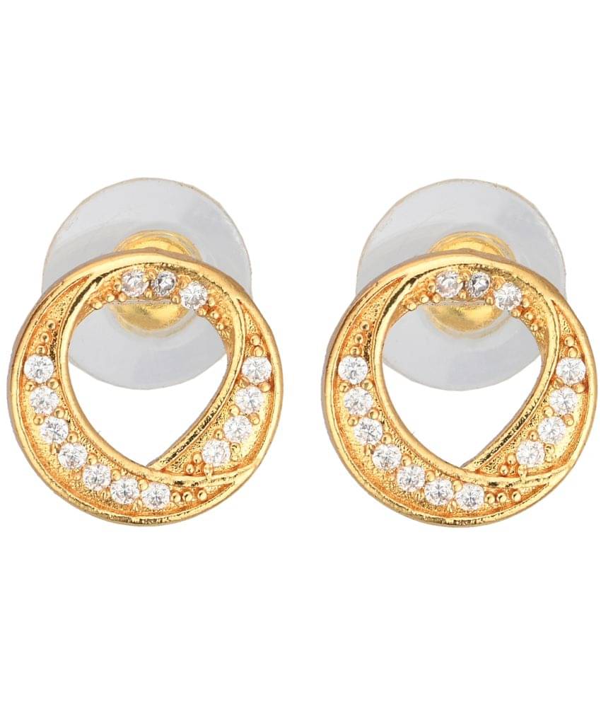     			AanyaCentric Golden Stud Earrings ( Pack of 1 )