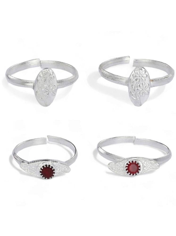     			AanyaCentric Silver Toe Rings ( Pack of 2 )