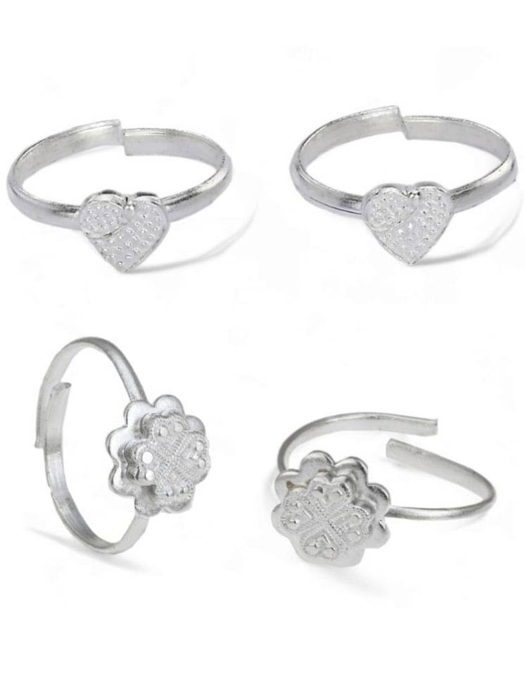     			AanyaCentric Silver Toe Rings ( Pack of 2 )