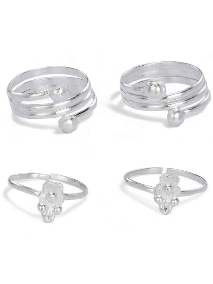 AanyaCentric Silver Toe Rings ( Pack of 2 ) - Anklets | Buy online on ZillyBuy