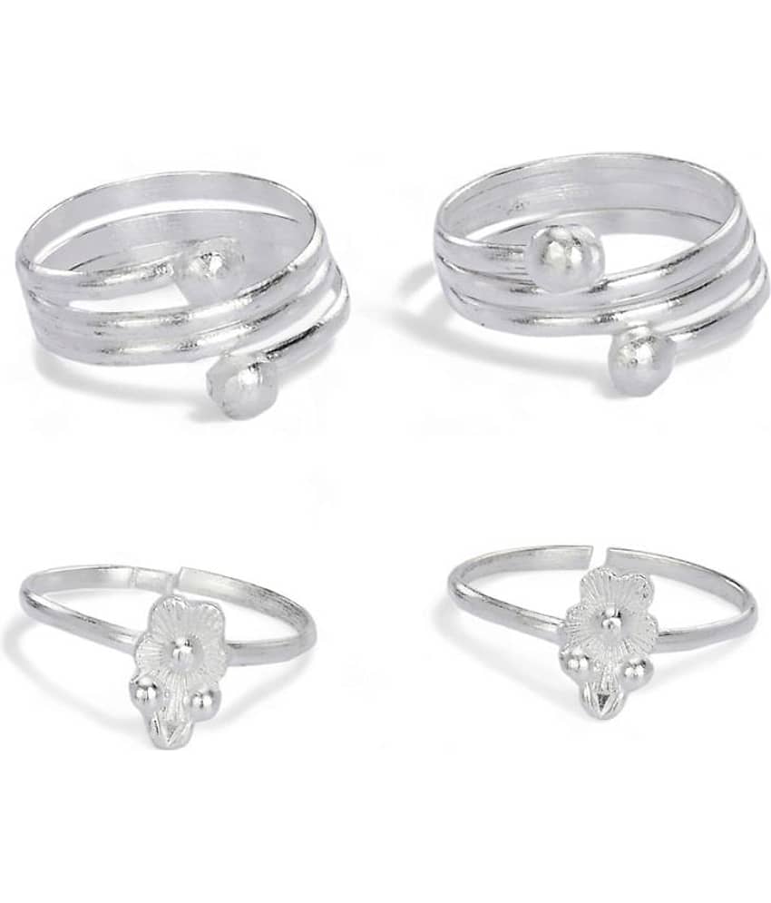 AanyaCentric Silver Toe Rings ( Pack of 2 ) - Anklets | Buy online on ZillyBuy