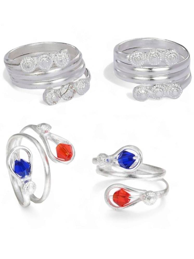     			AanyaCentric Silver Toe Rings ( Pack of 2 )