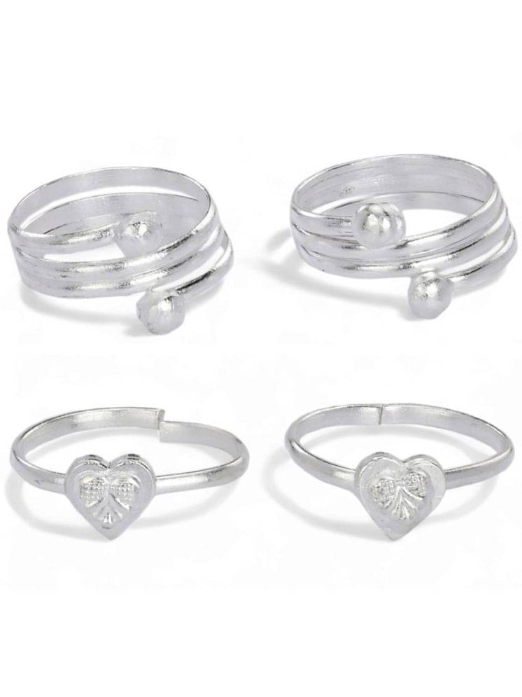     			AanyaCentric Silver Toe Rings ( Pack of 2 )