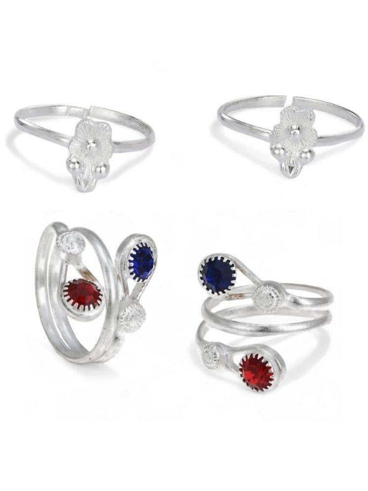     			AanyaCentric Silver Toe Rings ( Pack of 2 )