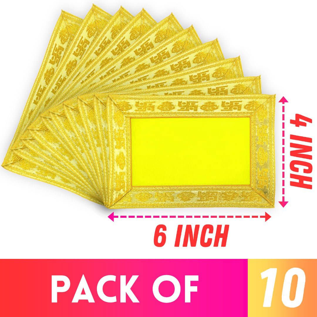 Bhakti Lehar Pooja Cloth for God ( 4 x 6 Inch ) - ( Pack of 10 ) Bhakti Lehar Pooja Cloth for God ( 4 x 6 Inch ) - ( Pack of 10 )