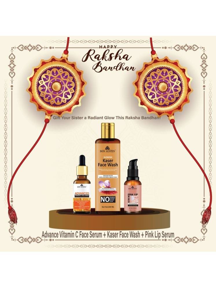 Bon Austin Advance Vitamin C Face Serum 30ml, Glowing Kaser Face wash 200ml & Pink Lip Serum 30ml - Set of 3 Items Bon Austin Advance Vitamin C Face Serum 30ml, Glowing Kaser Face wash 200ml & Pink Lip Serum 30ml - Set of 3 Items
