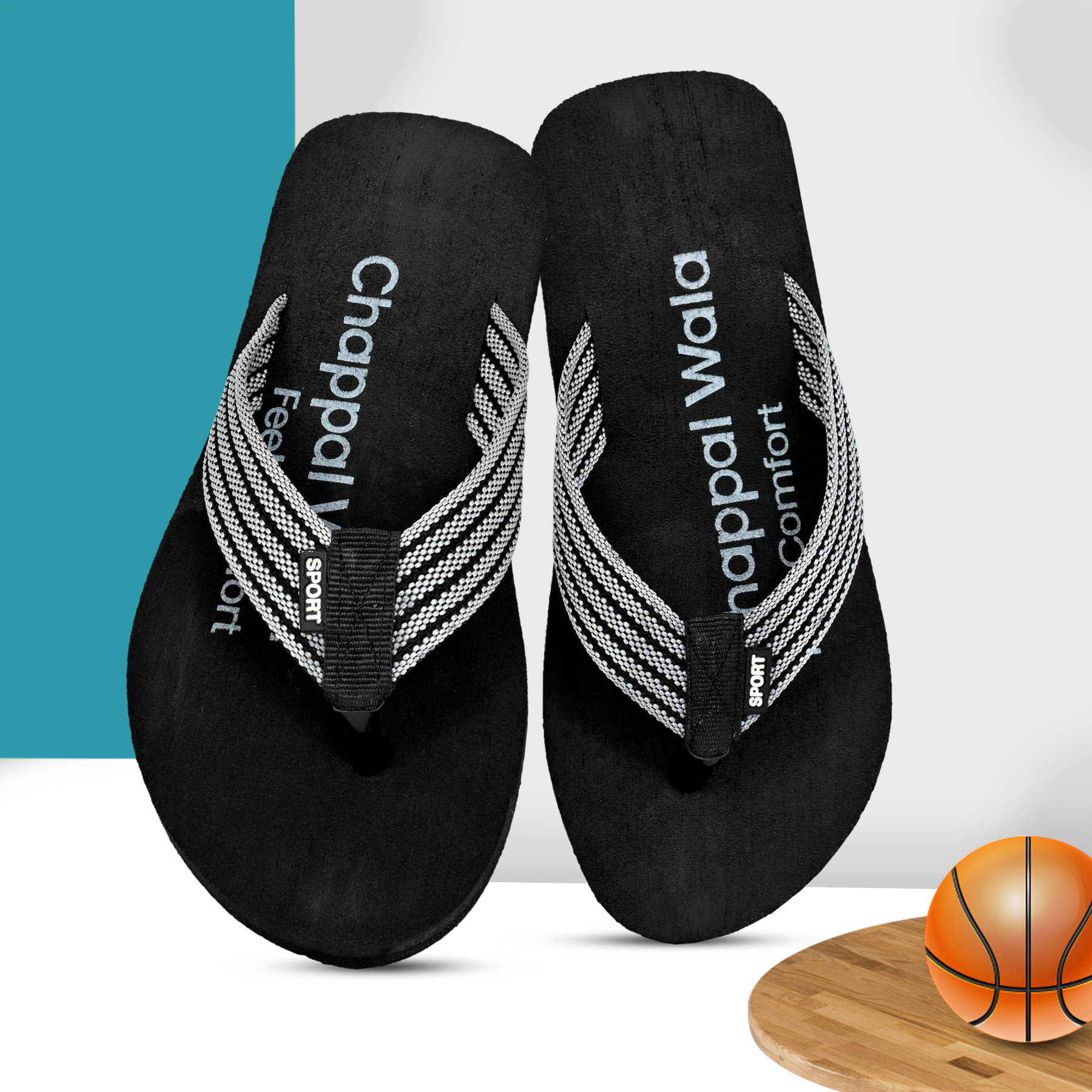     			Chappal Wala Black Men's Daily Slipper