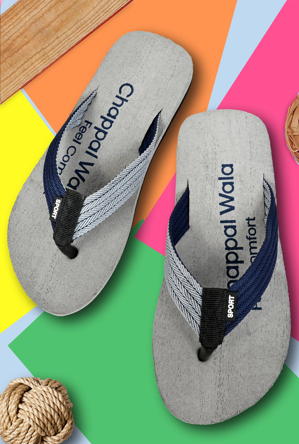     			Chappal Wala Grey Men's Daily Slipper
