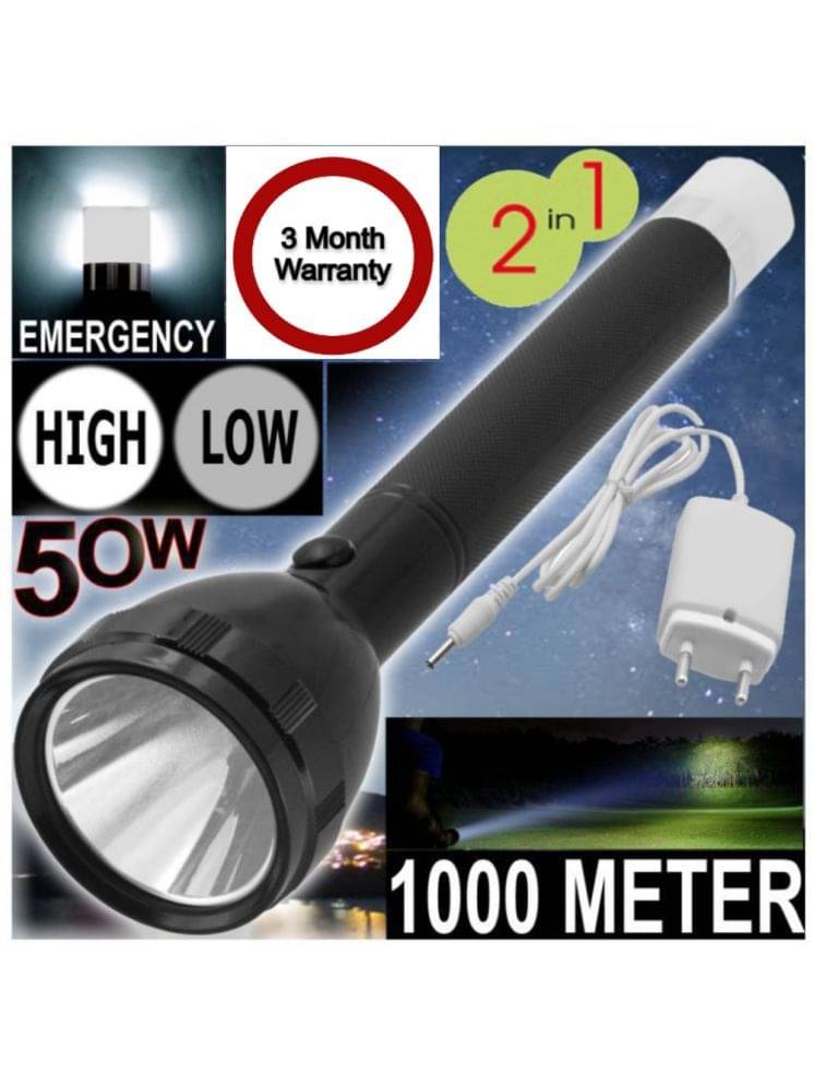     			Cielkart 1000 Meter - 50W Rechargeable Flashlight Torch ( Pack of 1 )