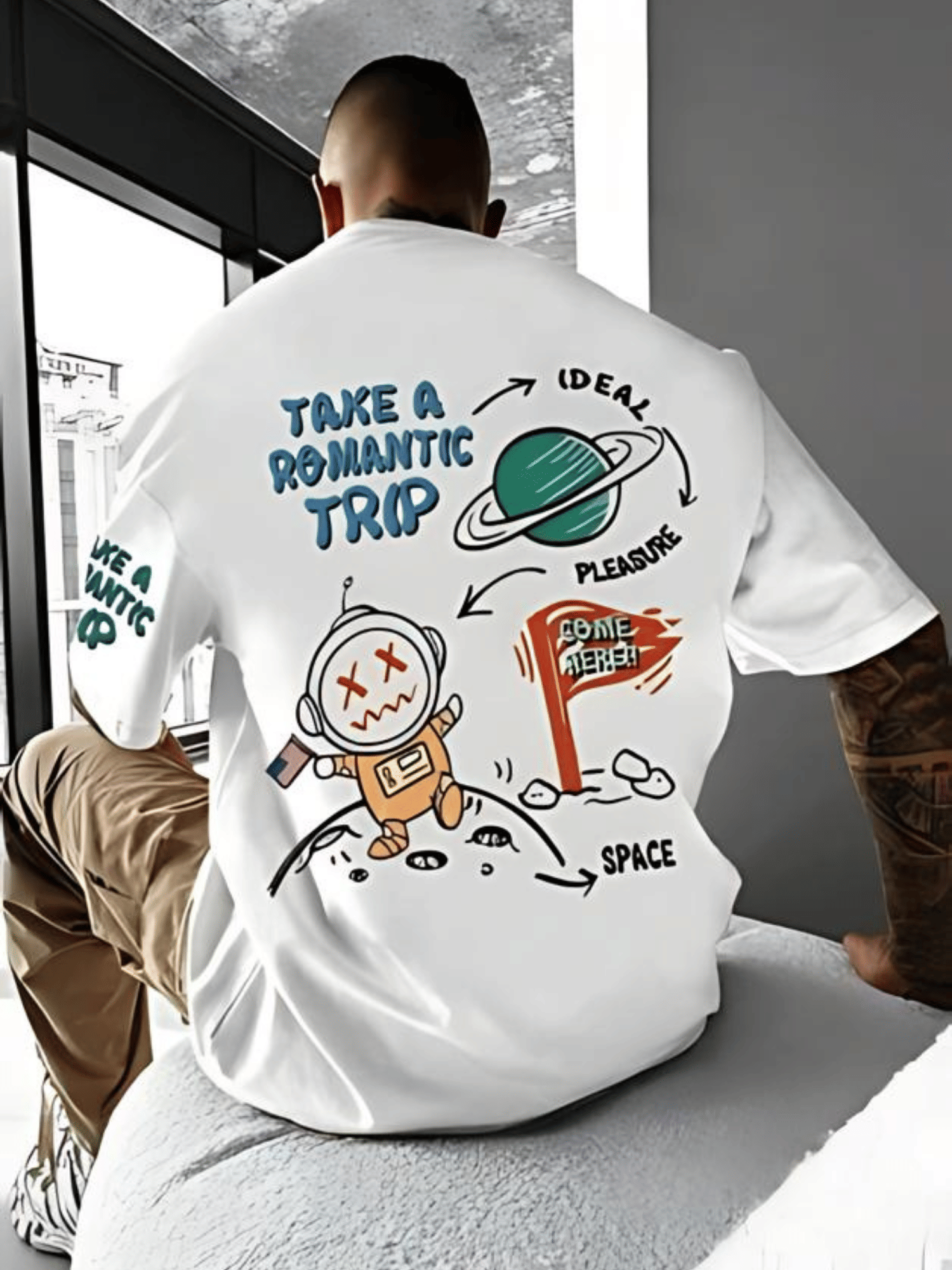 CrazyBee Pack of 1 Cotton Oversized Fit Men's T-Shirt ( White )