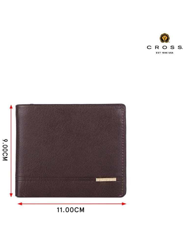     			Cross Leather Solid Men's Two Fold Wallet With 4 Slots For Card ( Brown , Pack of 1 )