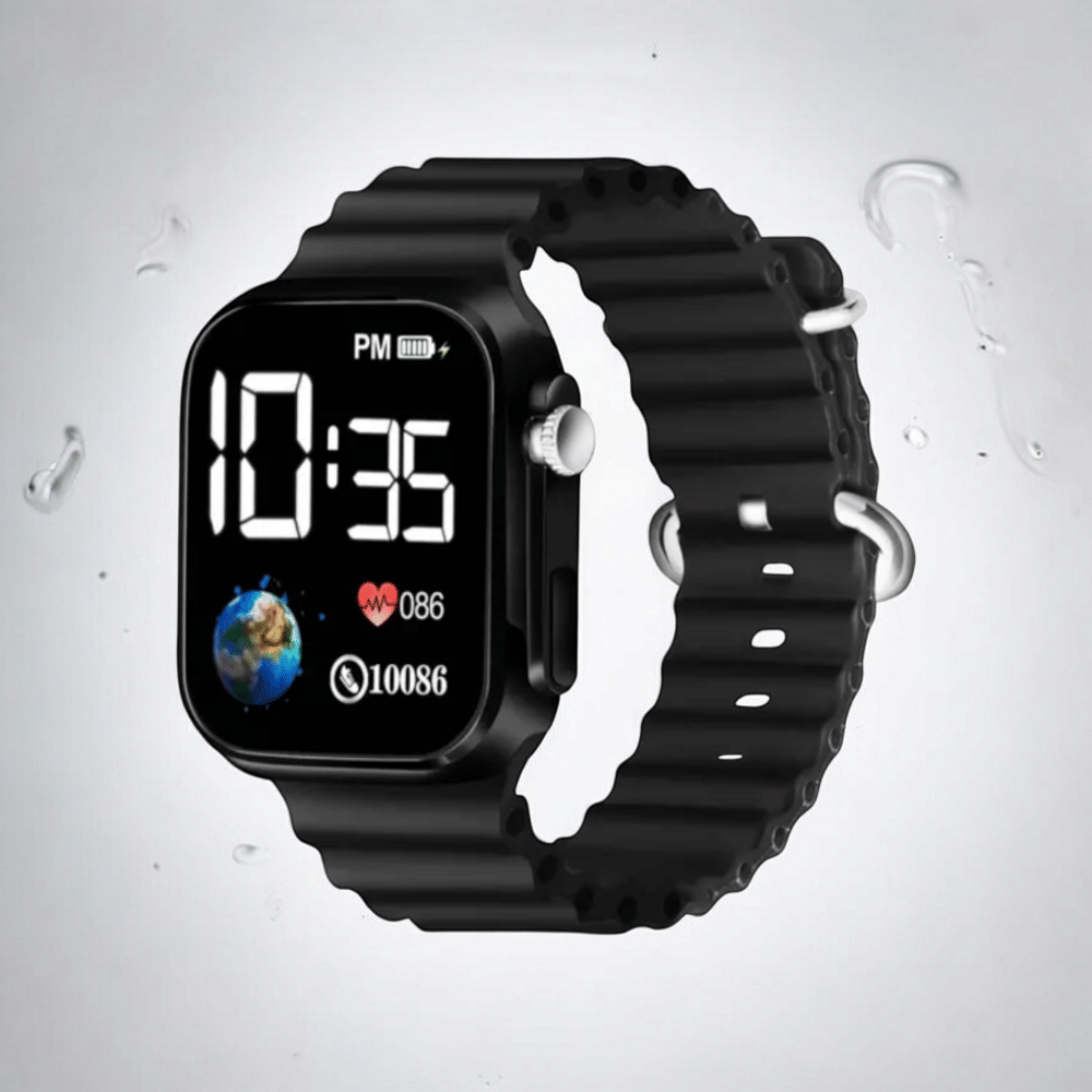     			DECLASSE Black Silicon Digital Men's Watch